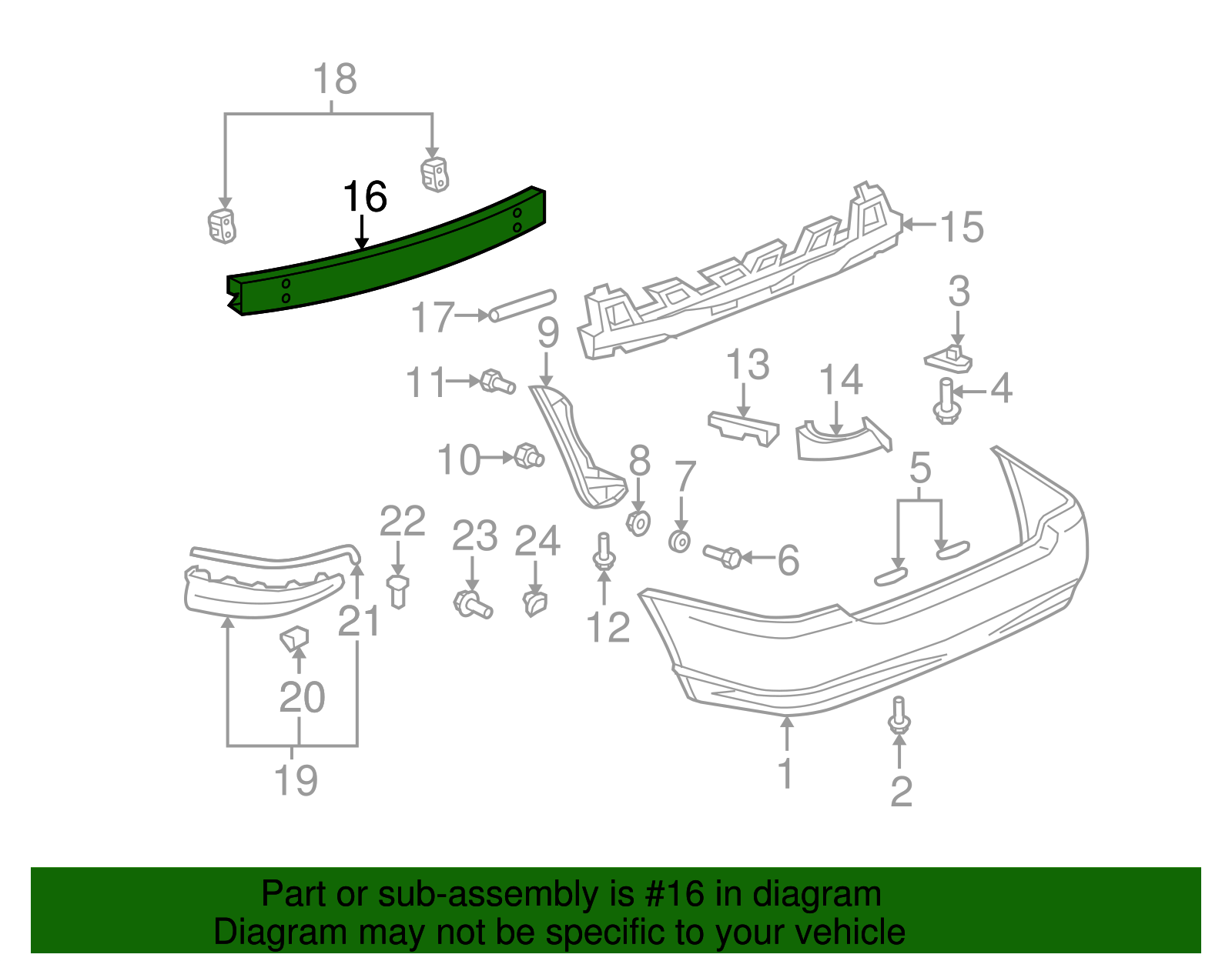 Genuine Toyota Reinforcement part# 52023-02080 for 2003-2008 Toyota ...