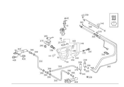 Pane Washer, Headlamp Wiper/Washer for 1999 Mercedes-Benz SLK230 #0
