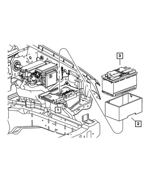 Battery, Battery Tray and Cables for 2008 Jeep Grand Cherokee #0