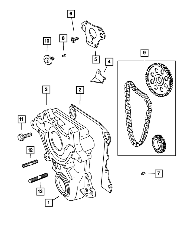 6029411 - Engine 5.9L Eight Cylinder: Crankshaft Sprocket Key for Mopar Image