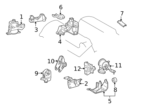 Engine & Trans Mounting for 2007 Toyota RAV4 #0