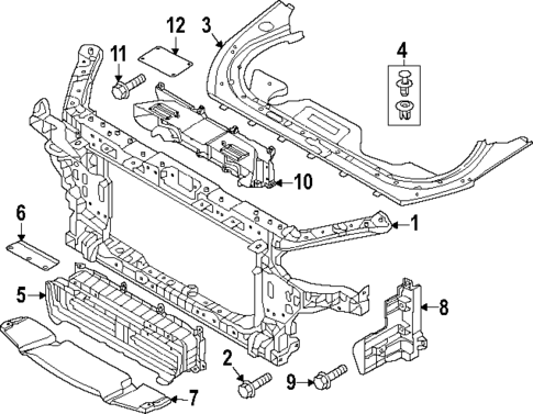 Radiator Support & Deflectors for 2015 Hyundai Genesis #0