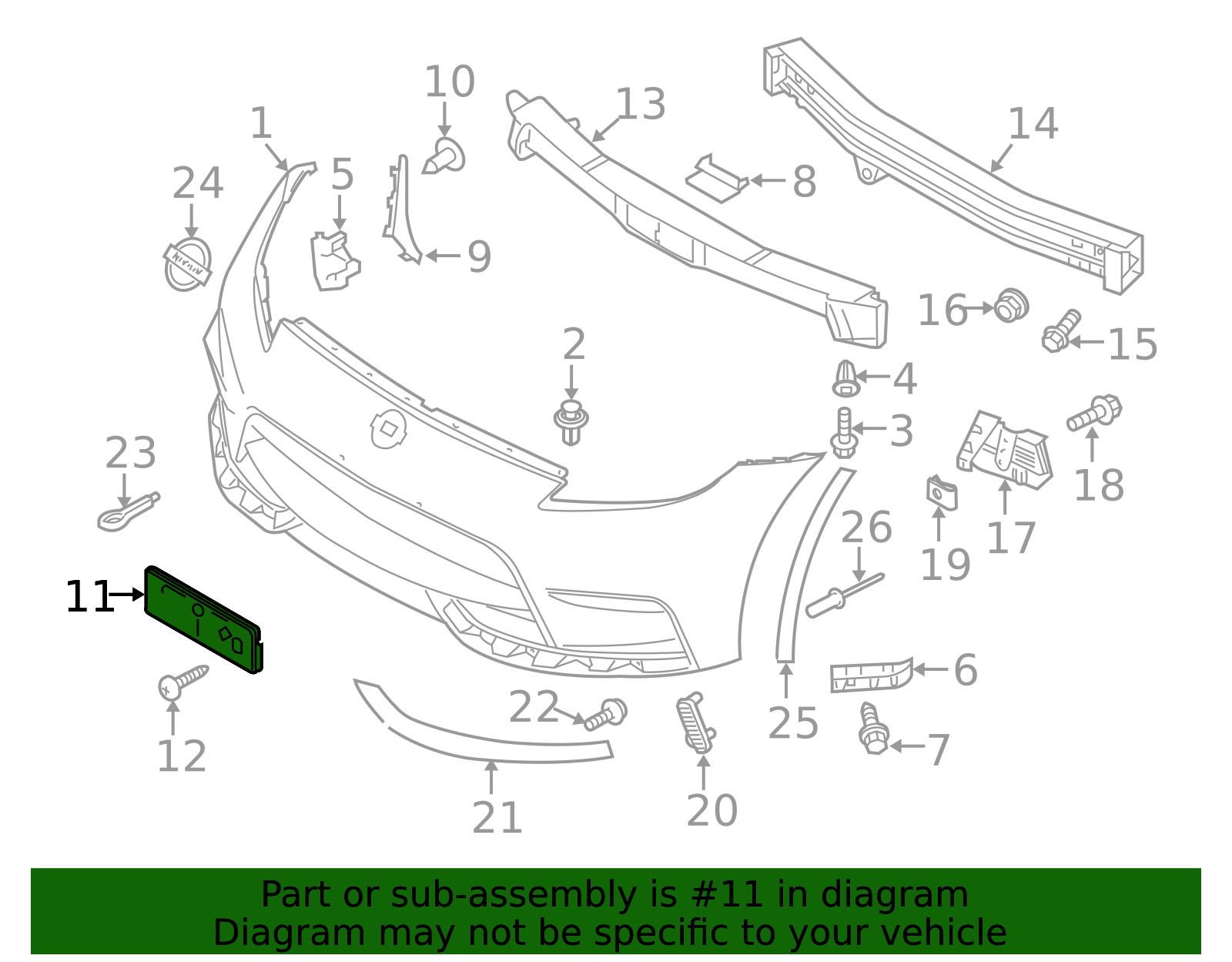 Genuine Front License Plate Bracket (z34 370z) (nismo) - 96210