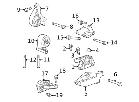 Engine & Trans Mounting for 2011 Cadillac SRX #0