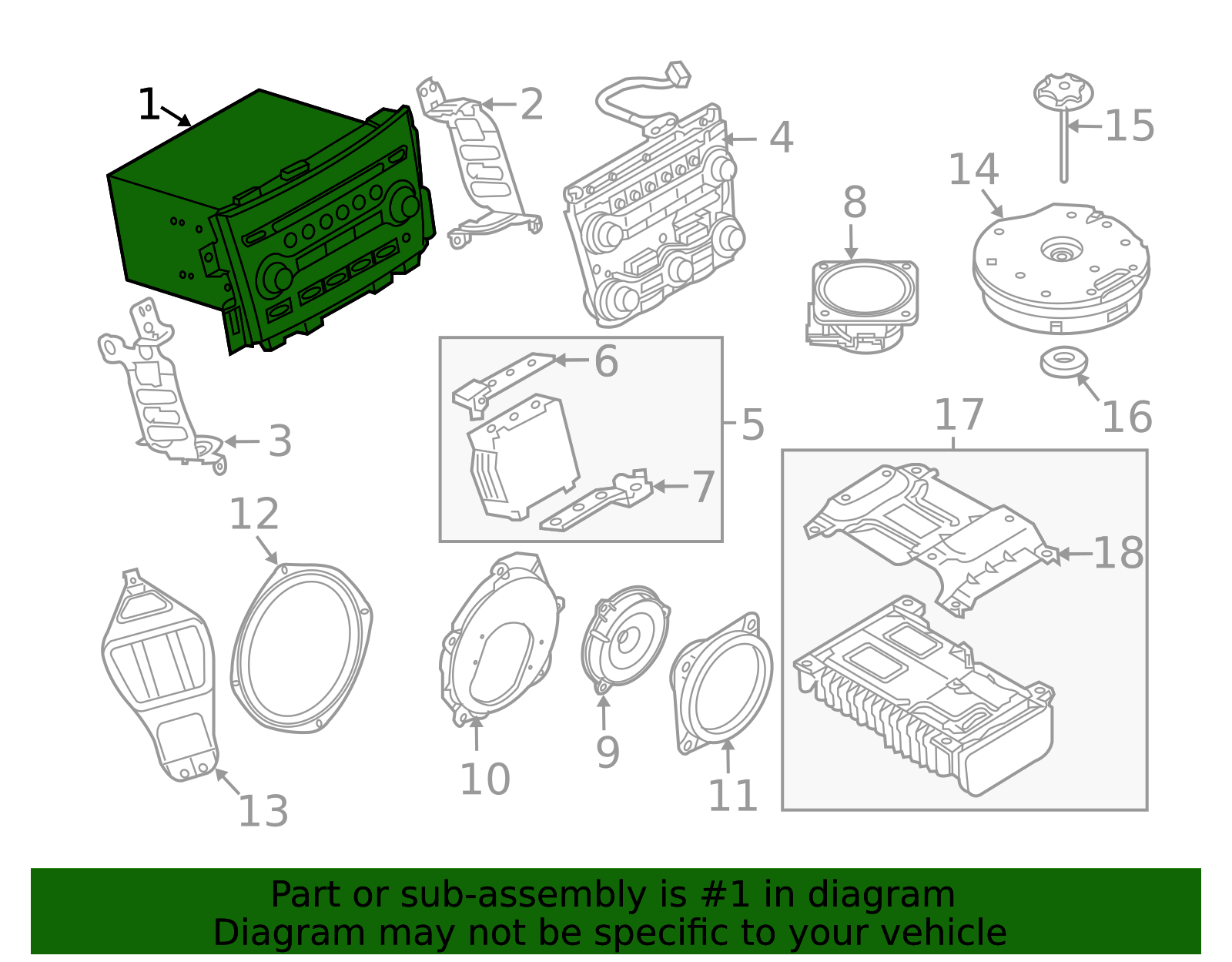 2013-2016 Nissan Radio Control Unit 25915-9GE1A | TascaParts.com