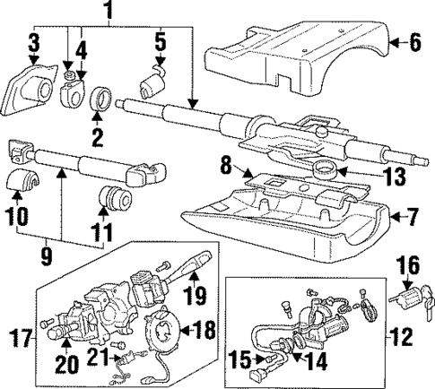 Steering Column Components for 1995 Mitsubishi Montero #0