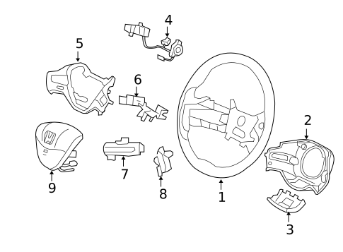 Steering Wheel & Trim for 2009 Honda Civic #0