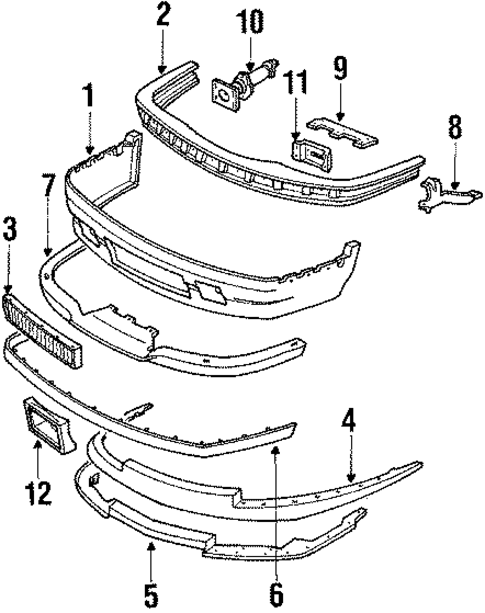 Bumper & Components - Front for 1988 Buick Reatta #0