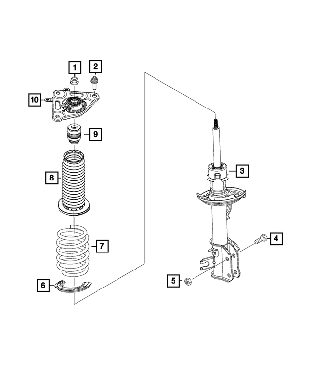 68442891AD - Rear Suspension: Rear Suspension Strut, Left for Mopar Image