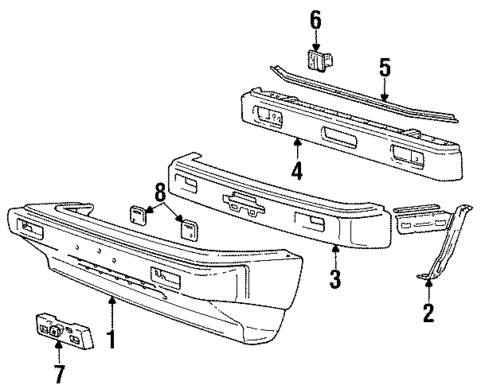 Bumper & Components - Front for 1988 Dodge Colt #0
