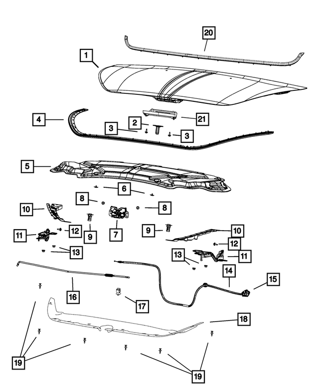 68142655AC - Body Sheet Metal Except Doors: Hood To Cowl Weatherstrip for Mopar Image