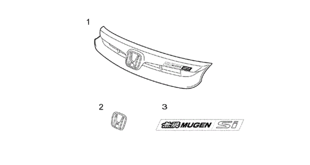 Mugen Front Sports Grill for 2008 Honda Civic #0