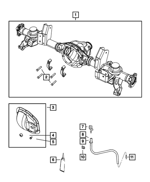 Rear Axle; Housing, Differential and Vent for 2008 Jeep Grand Cherokee #1