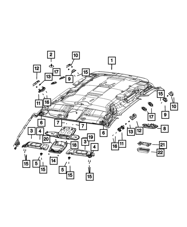 6QW23DX9AC - Interior Trim: Headliner for Mopar Image