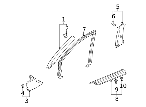 Interior Trim - Pillars for 2003 Acura CL #0