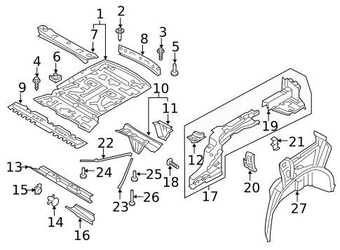Rear Floor & Rails for 2022 Audi SQ7 #0