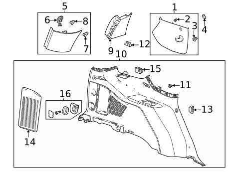 Interior Trim - Quarter Panels for 2021 Chevrolet Tahoe #1