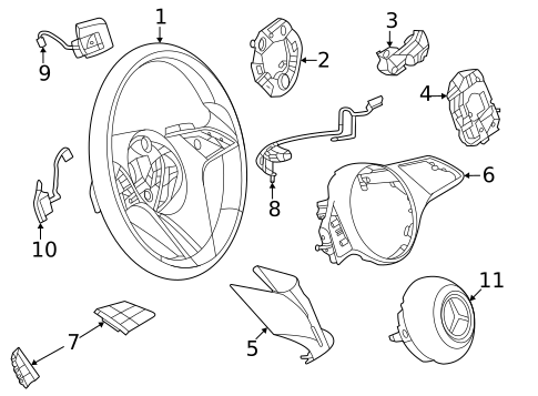 Steering Wheel for 2025 Mercedes-Benz EQE 500 SUV #0