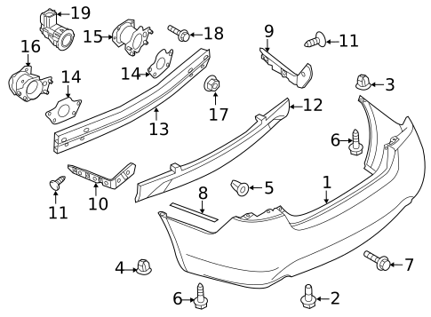 Bumper & Components - Rear for 2011 INFINITI M56 #0