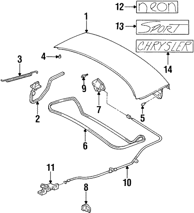 4741215 - Body: Trunk Lid for Mopar Image