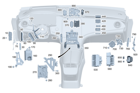 Control Units/Fuse Boxes/Relays in Vehicle Interior for 2023 Mercedes-Benz EQS AMG #0