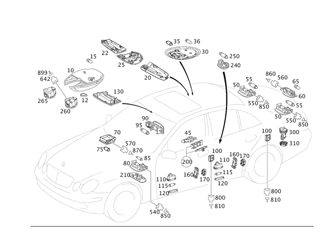 2118206401 - Electrical System: Interior Lamp for Mercedes-Benz: E320, E500, E55 AMG Image image