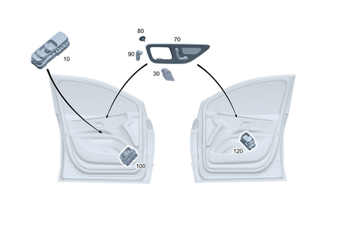 Switch in Front Door Trim for 2025 Mercedes-Benz Maybach EQS 680 SUV #0