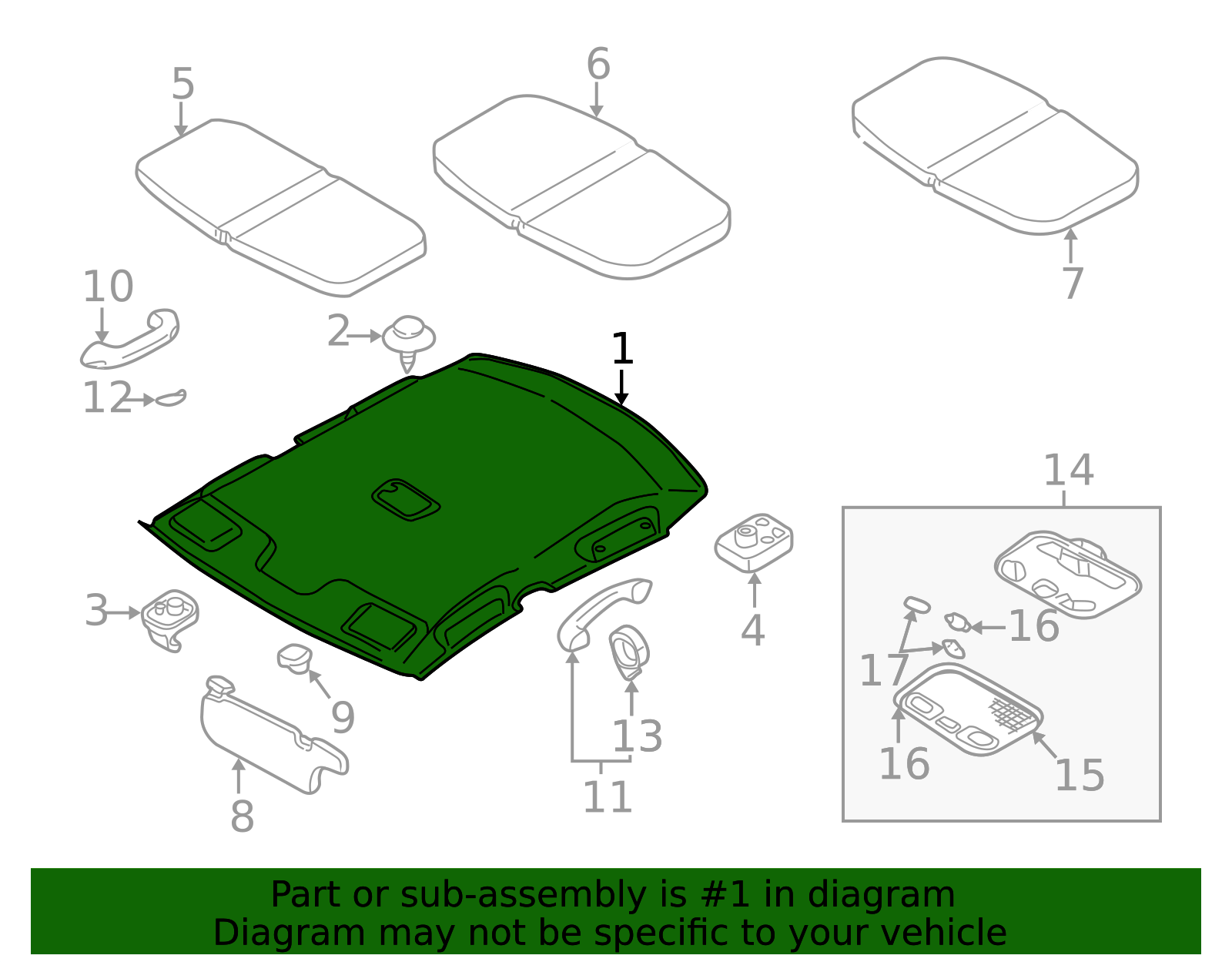 BN5V-68-030D-03 - Headliner - 2002-2003 Mazda Protege5 | mazdaswag.com
