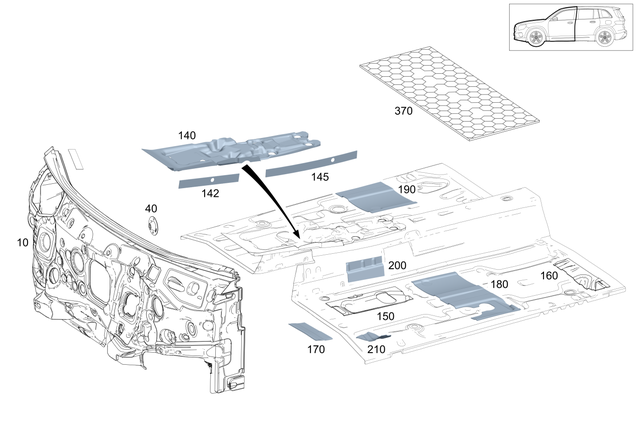 2476820601 - Panelling: Dampening, Firewall for Mercedes-Benz: EQB 250+, EQB 300, EQB 350, GLB250, GLB35 AMG Image image
