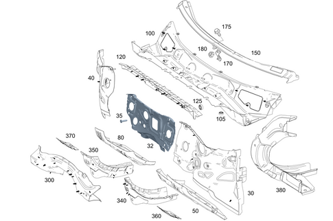 Fire Wall and Connection Parts for 2018 Mercedes-Benz CLA 250 #0