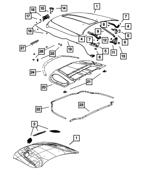 Hood and Hood Release for 2021 Dodge Durango #0