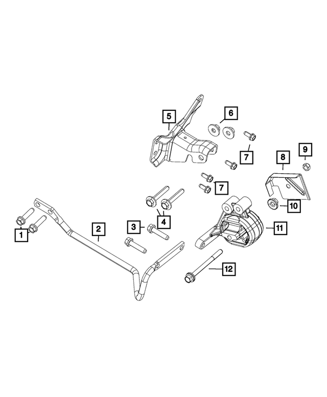 68170060AA - 3.6L Gas; Engine: Engine Mount Bracket, Front Lower for Mopar Image image