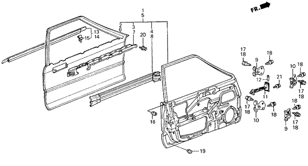 Front Door Panels 4DR for 1985 Honda Civic #0