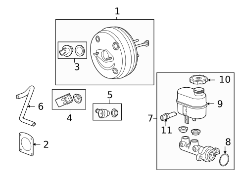 Master Cylinder - Components On Dash Panel for 2009 Cadillac STS #9
