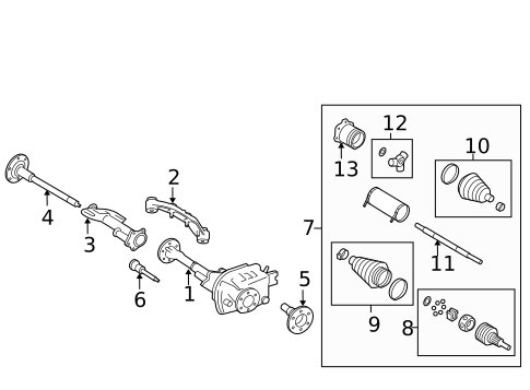 Carrier & Front Axles for 2011 GMC Sierra 1500 #0