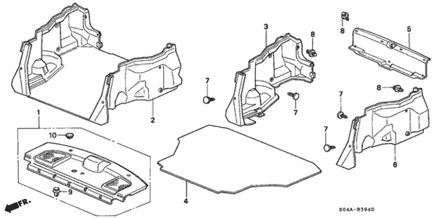 Rear Tray - Trunk Garnish (1) for 2000 Honda Civic #0