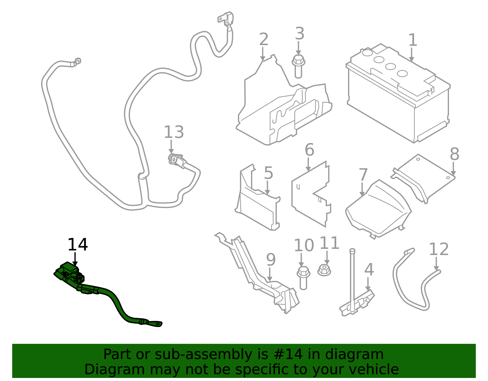 Genuine Battery Cable for 2015-2017 Volvo | Part# 31343113 | Over 30% ...
