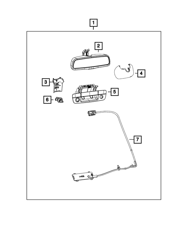 68104884AE - Mopar Accessories - Component Parts: Inside Rear View Mirror for Mopar Image image