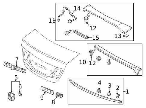 Exterior Trim - Trunk for 2013 Honda Civic #1
