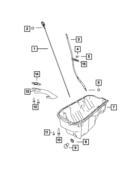 Engine Oiling, Oil Pan and Indicator (Dipstick) for 2016 Jeep Renegade #0