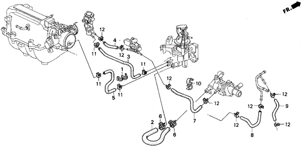 Water Hose (1) for 1995 Honda Prelude #0