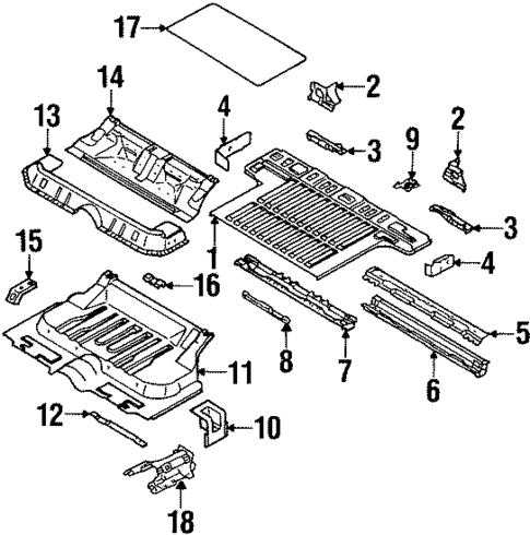 Rear Floor & Rails for 2004 Isuzu Axiom #0