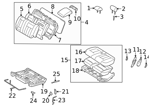 Rear Seat Components for 1999 Lexus LX470 #1