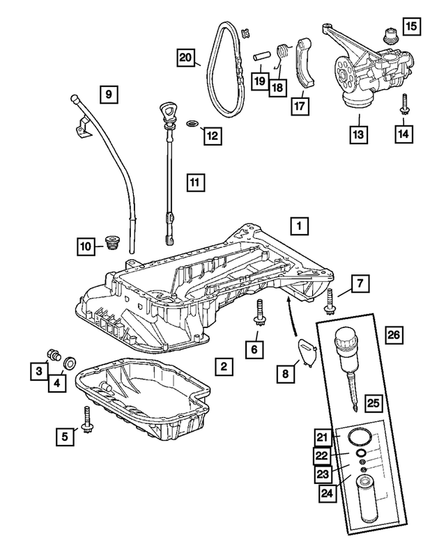 6104006AA - Engine 3.2L Single Over Head Cam 18 Valve V-6 [EGX]: Bolt for Mopar Image