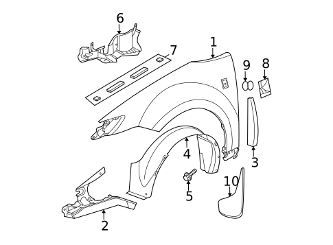 Fender & Components for 2007 Saturn Ion #0