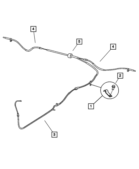 Parking Brake Lever, Cables and Rear Disc Park Brake Assembly for 2008 Chrysler Pacifica #2