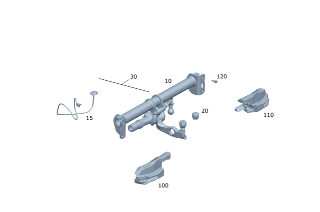 1673150100 - Special Equipment: Elast. Fit. Trailer Hitch for Mercedes-Benz: GLS450, GLS580, GLS63 AMG, Maybach GLS600 Image image