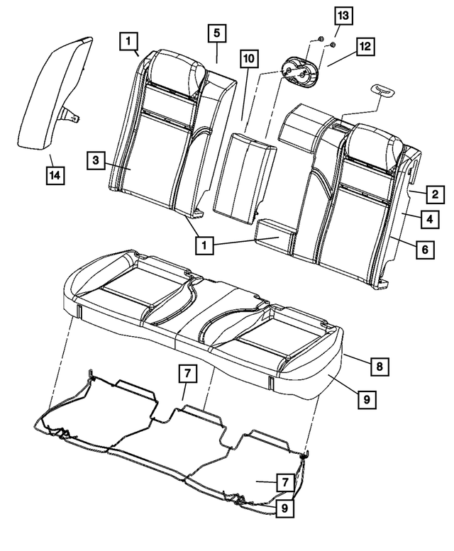 5139684AA - Interior Trim: Rear Seat Back Panel for Mopar Image