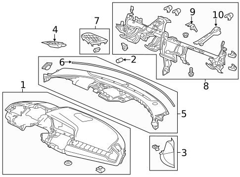 Instrument Panel for 2019 Honda Civic #2