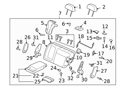 Rear Seat Components for 2005 Mitsubishi Outlander #0